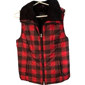 Talbots Sherpa Lined Puffer Vest in Buffalo Plaid Size L